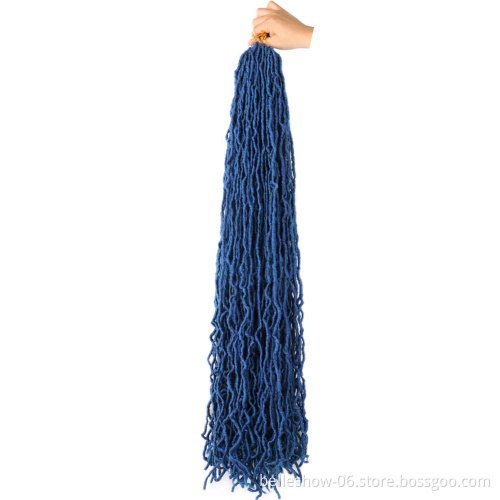 Xin Si wholesale 36 inch  gypsy wavy soft red crochet faux locs crochet with wrapping hair curly end